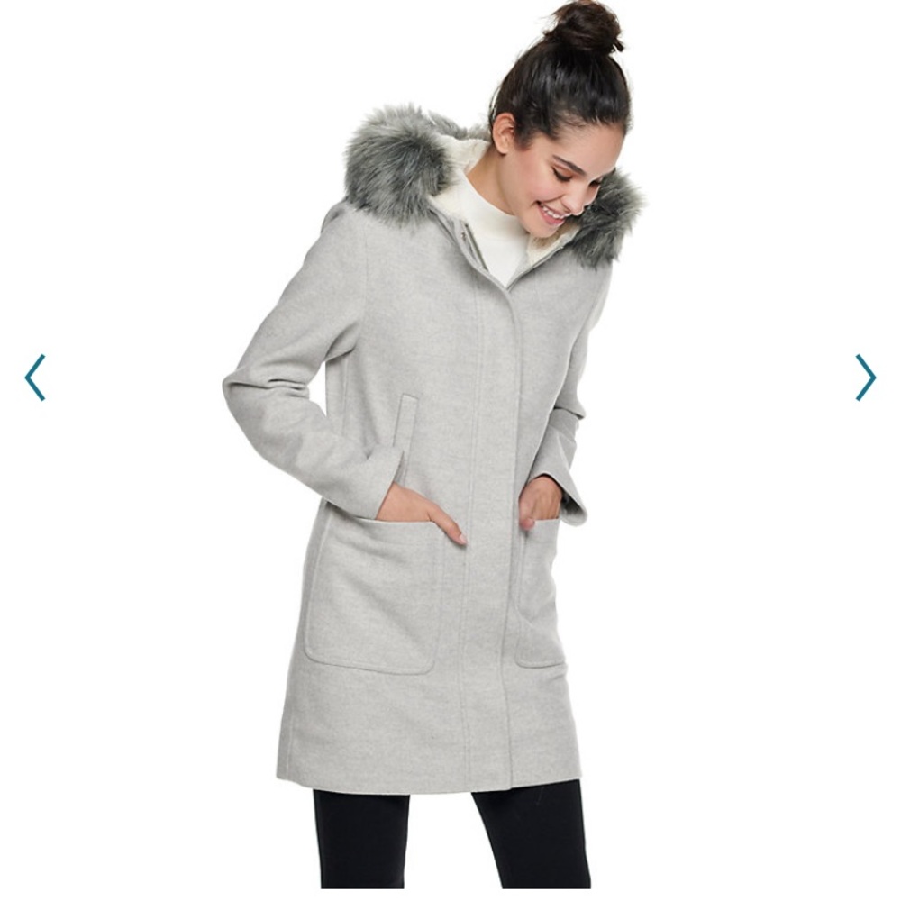 New Nine West  gray wool blend coat XL